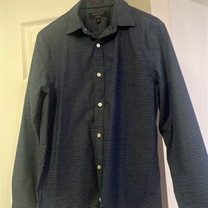 Banana Republic Navy Checkered Shirt Slim Fit